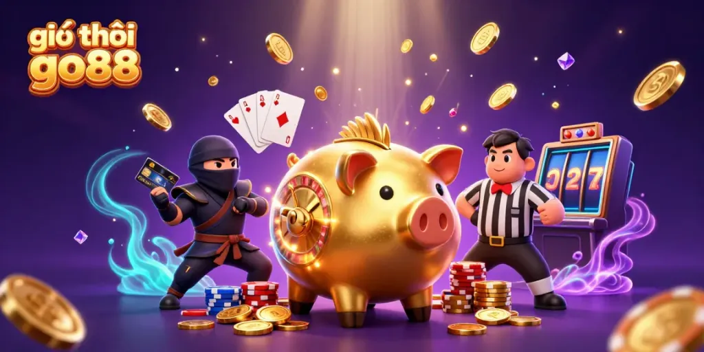 Engaging illustration highlighting giới thiệu go88 with vibrant casino characters and themes.