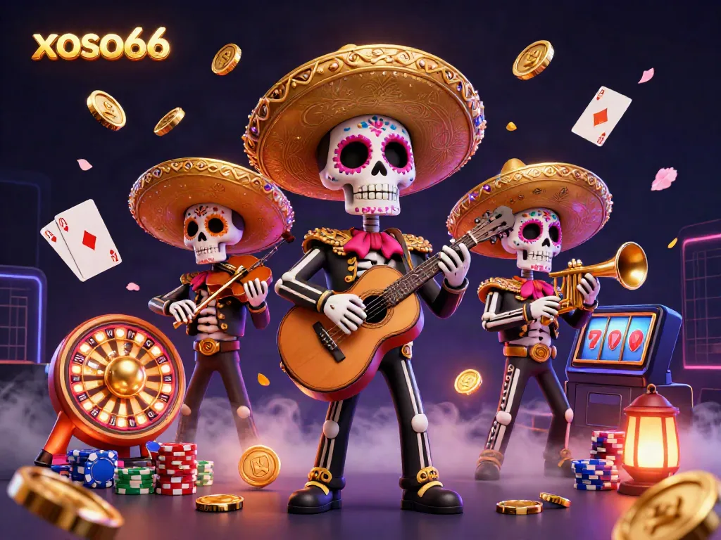 Xoso66 offers thrilling casino experiences with a vibrant 3D mariachi band and exciting game elements.