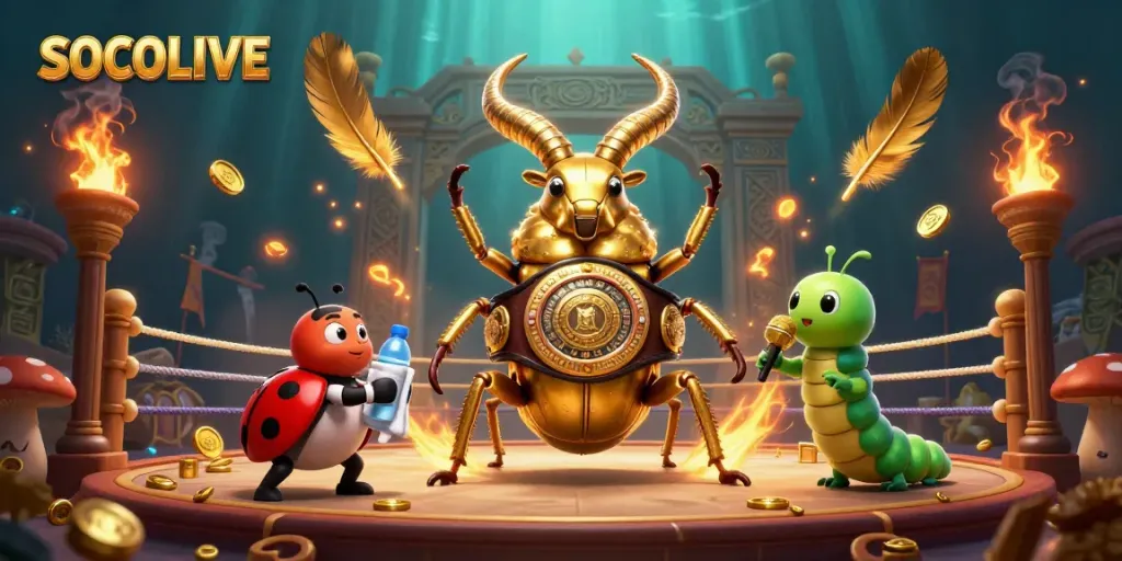 SOCOLIVE engages viewers in a thrilling digital casino scene with vibrant characters and dynamic elements.
